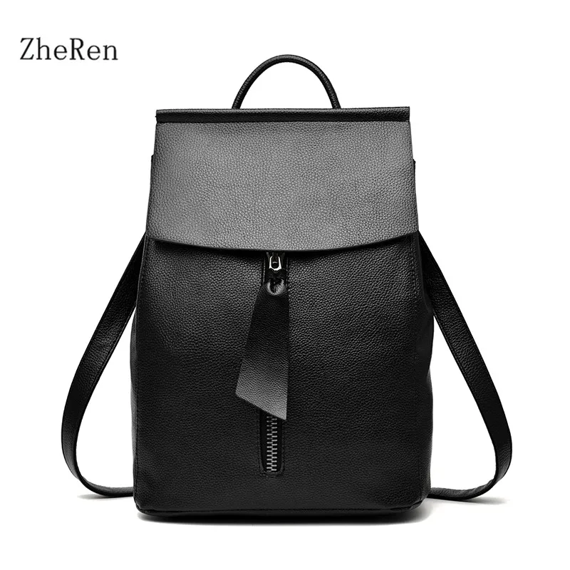 

black Kanken Travel Bags High Quality Leather Backpacks 2018 HOT Fashion casual Backpack Women School bag