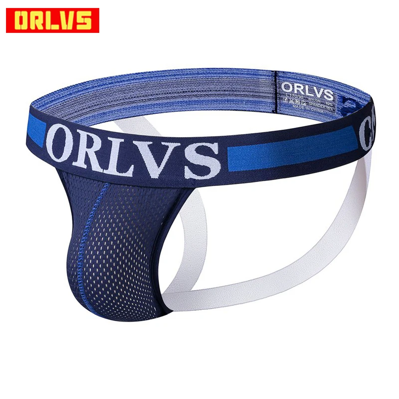 

ORLVS New Jocks Men Mesh Low Waist Man Jockstrap thong Men Underwear Briefs Gay Pouch Wonderjock Mens Bikini Underwear OR115