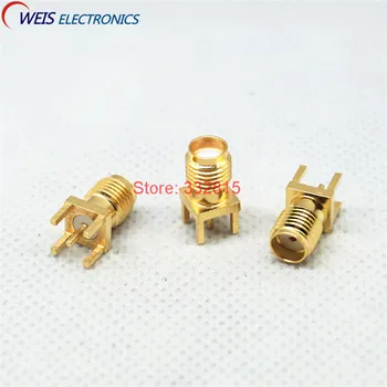 

10PCS SMA female Thru Hole plug 180 DEGREE ( SMA-KE ) PCB Mount connector RF adapter SMA-KHD Free Shipping