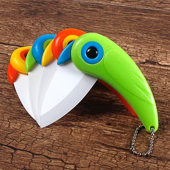 

Pare Peel Fold blade Mini Vegetable Kitchen Cutter Peeler Camping Pocket Knife Bird Picnic Lunch Cut Slice Ceramic Fruit Cutlery