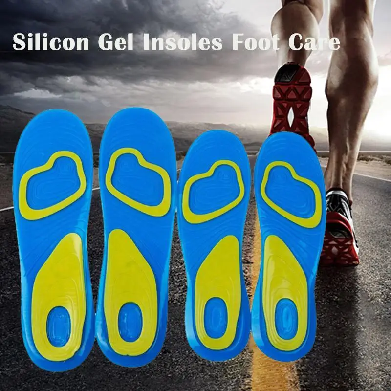 1Pair Feet Care Soft Silicone Gel Insoles Arch Plantar Fasciitis Heel