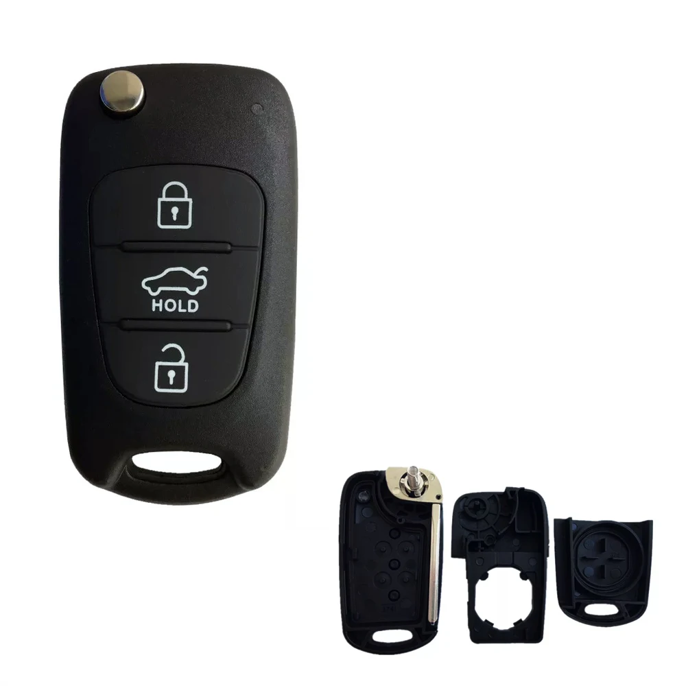 

JEAZEA S161C 3 Buttons Car Flip Key Case Cover Auto Remote Control Keyless Entry Fob Shell For KIA Rondo Sportage Soul Rio 2013