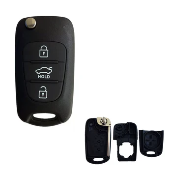 

JEAZEA S161C 3 Buttons Car Flip Key Case Cover Auto Remote Control Keyless Entry Fob Shell For KIA Rondo Sportage Soul Rio 2013