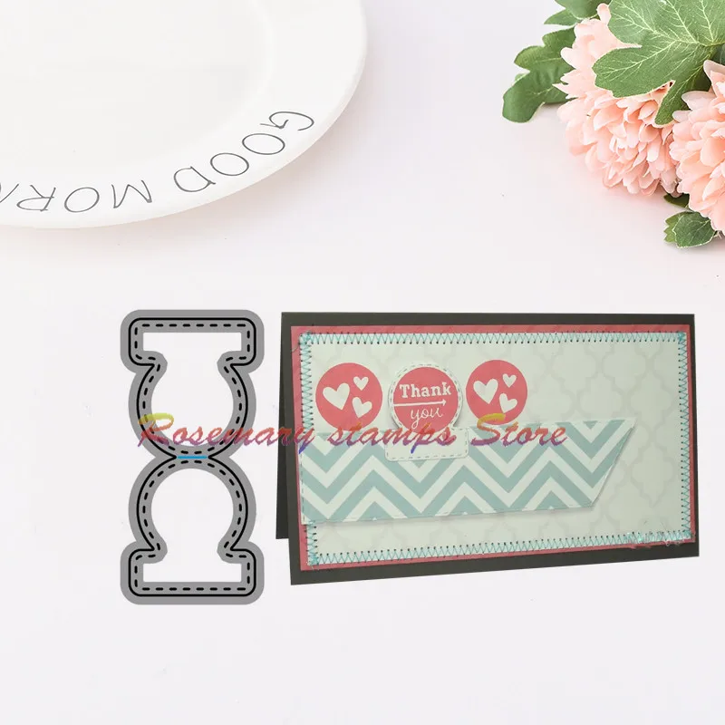 

Rosemary stamps Stitched Circle Tab Metal Cutting Dies Stencils for Scrapbooking Album stamps Decorative Embossing DIY Card