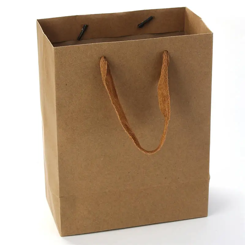 10 шт крафт-бумага вечерние сумки для покупок сумка с ручкой Рождество День рождения Свадьба конфеты печенье в подарок сумки прямоугольник коричневый 5 размеров