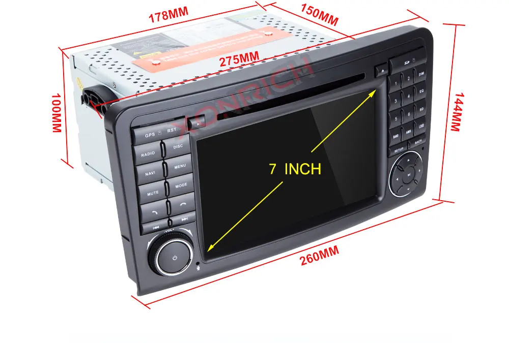 Cheap Two Din Car Multimedia player GPS DVD Player For Mercedes/Benz/ML/GL CLASS W164 ML350 ML500 GL320 Radio FM 20