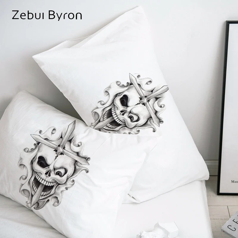 

3D HD Pillow Case Pillowcase Custom/50x70/50x75/50x80/70x70 Decorative Pillow Cover,Cross Skull Bedding,Drop Ship