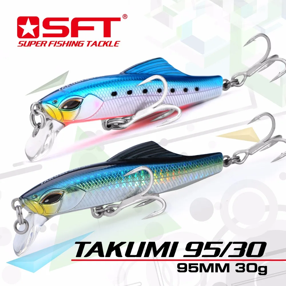 

Luxury Series Brand SFT Takumi 95-30 95mm/30g Sinking Minnow Lure With Nice Box Wobbler Fishing Lure