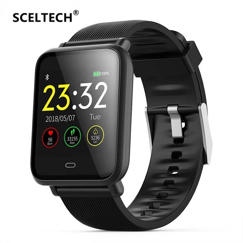 

SCELTECH Q9 Smart Watch Blood Pressure Heart Rate Sleep Monitor Bracelet IP67 Waterproof Sport Fitness Trakcer Men Smartwatch