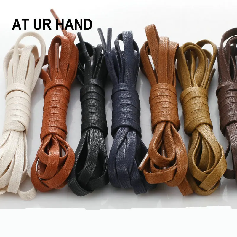 Cotton cord flat shape shoelaces unisex high top casual leather boot shoe laces fashion brand