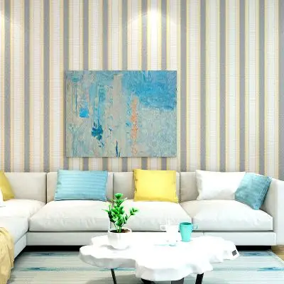 Blue Pink Striped Wallpaper Mediterranean Style Bedroom Living Room Home Decoration Wallpaper Roll Blue Pink Striped Wallpaper Mediterranean Style Bedroom Living Room Home Decoration Wallpaper Roll
