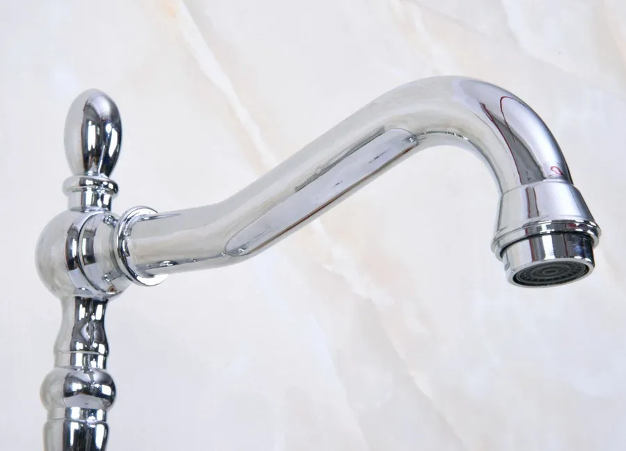 Polished Chrome Brass Swivel Spout One Hole/Handle Kitchen/Bar Bathroom Sink Faucet Hot&Cold Mixer Tap anf929
