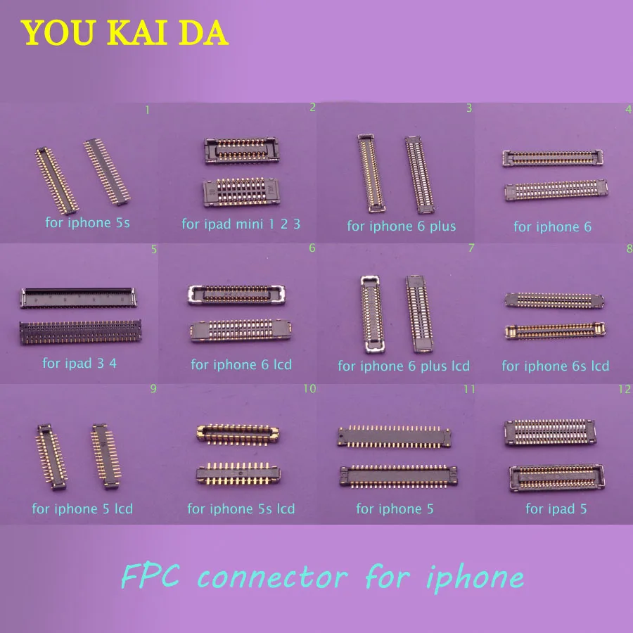 

12models New Touch Screen Display FPC connector for iPhone 4s 5 5c 5s 6 6plus 6s ipad on motherboard logic board mainboard