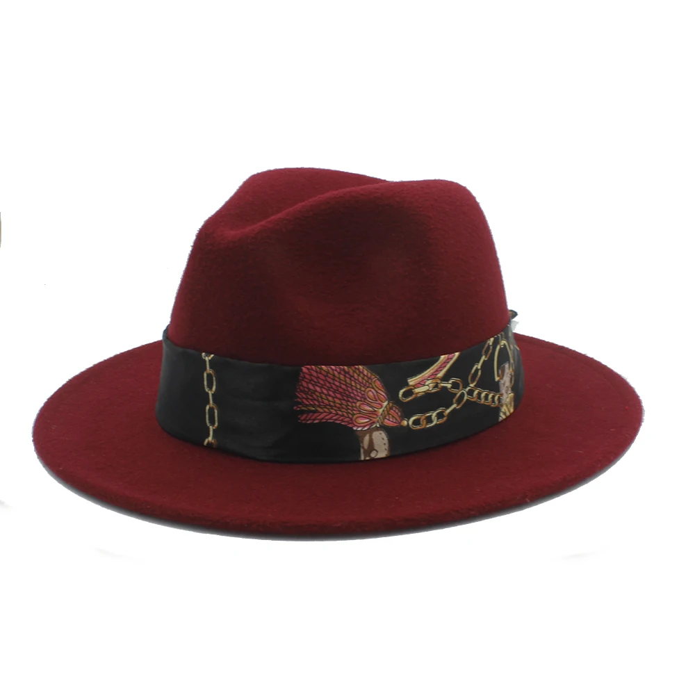 Шляпа Fedora из шерсти для женщин и мужчин зимне осенняя шляпа с широкополыми полями