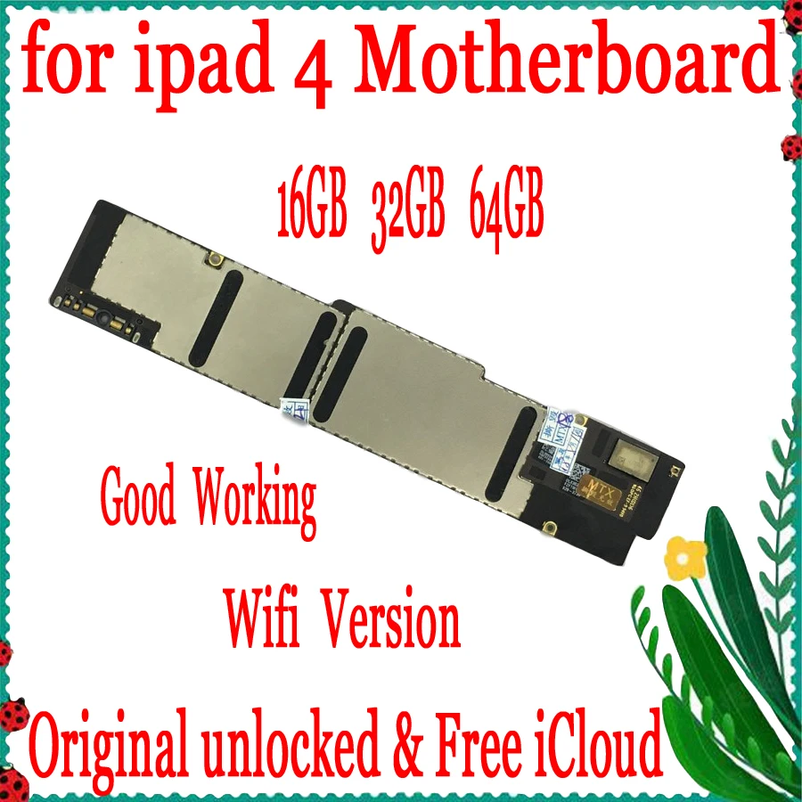 16 Гб/32 ГБ/64 ГБ для материнской платы ipad 4 с полными чипами оригинальная