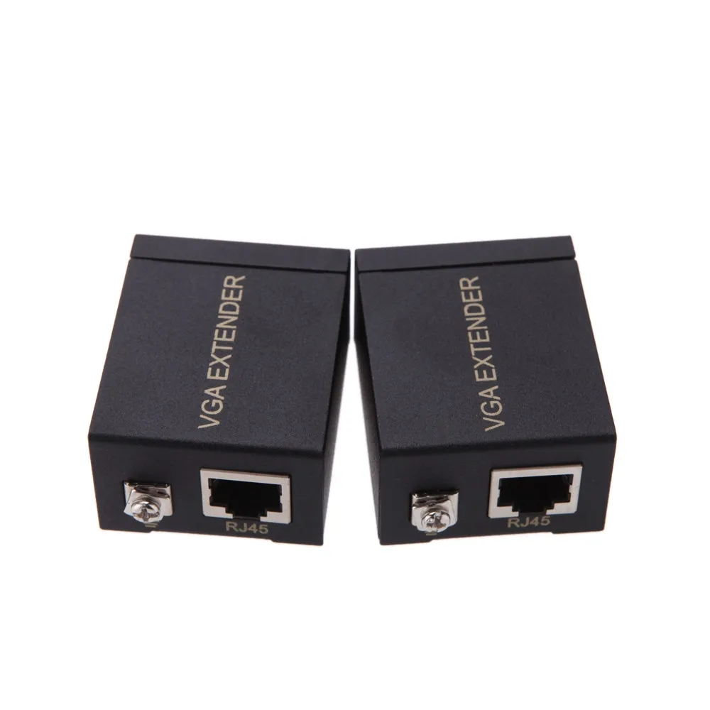 VGA Extender 60M Balun Adapter over Cat 5E Cat 6 RJ45 CAT-5e Repeater Splitter Support 1080P & 3D