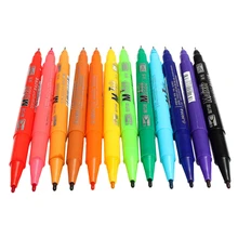 GEnvAnA 12 цветов Набор микрон ультра тонкий двойной Перманентный маркер ручка водонепроницаемый