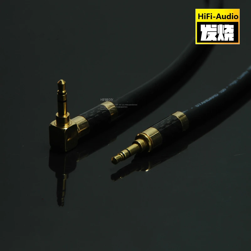 Купить HIFI DIY 3,5 мм до 3,5 мм наушники соединительный провод AUX аудио кабель мужчин и женщин 3,5 автомобилей кабель для записи с углерода волокно в виде р...