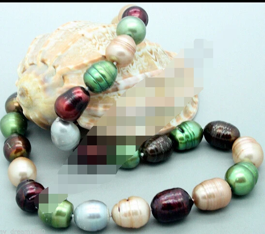 

ddh003428 11-14mm Multi Color Baroque Freshwater Pearl Beads Necklace 17''
