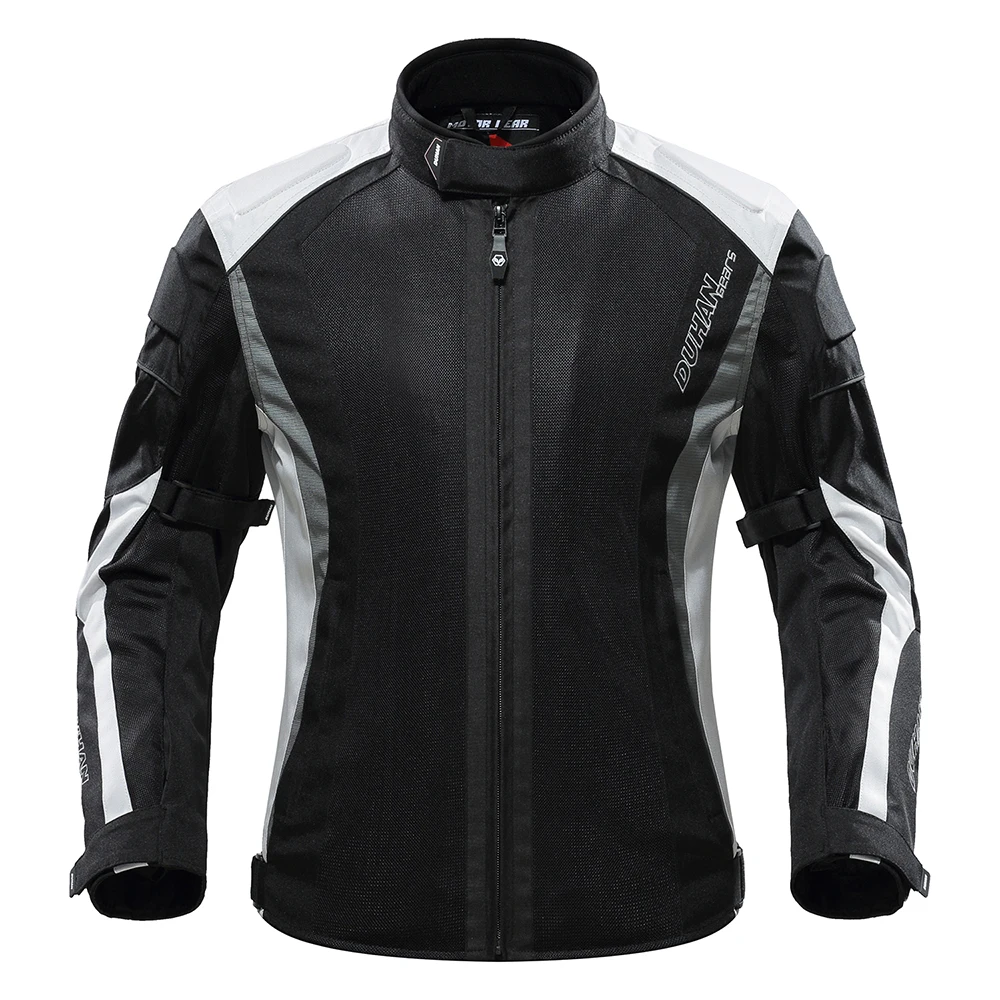 DUHAN летняя мотоциклетная куртка Мужская дышащая сетчатая мотоциклетная куртка Защитное снаряжение мотоциклетная одежда для верховой езды съемный протектор - Цвет: 215 Gray Jacket