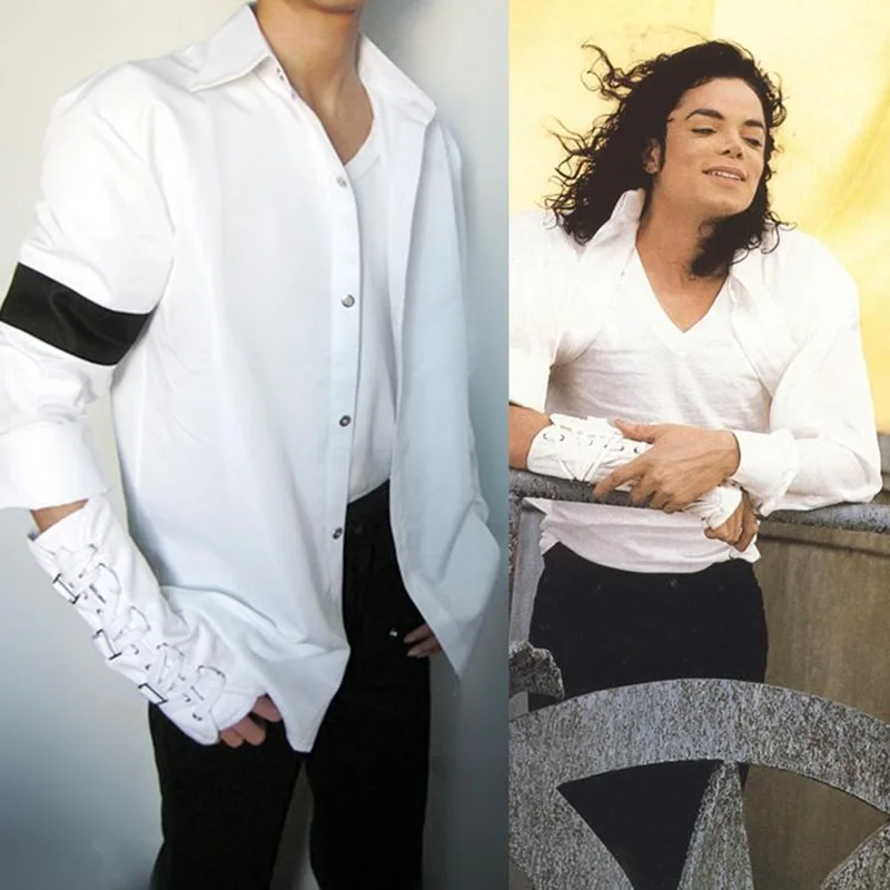 Impersonator Michael Jackson Black and White Long Shirt