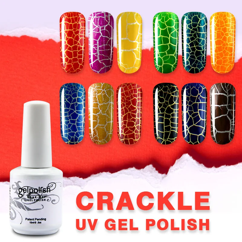 Блестящий лак для ногтей verntion Crackle дизайн маникюра Гель цветной растрескивающий