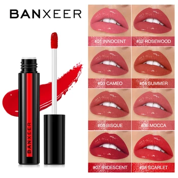 

BANXEER Lipgloss Moisturizing 8 Colors Liquid Lip Gloss Makeup Dazzle Color Watery Lipstick Lacquer No Matte Lip Makeup Cosmetic