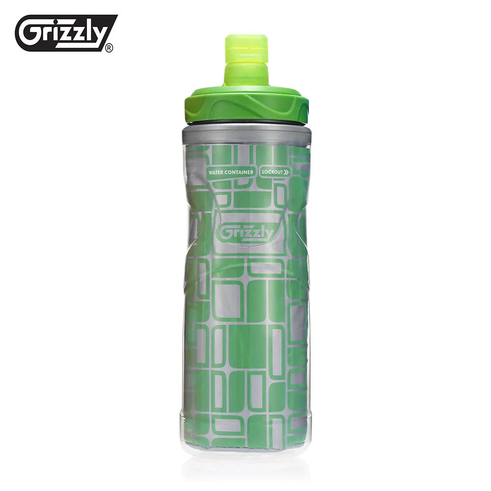 Grizzly ES8004-CX 600 мл без БАП Светоотражающая Спортивная бутылка Экологичная вращающаяся блокирующая Пылезащитная Спортивная бутылка для воды - Цвет: Green