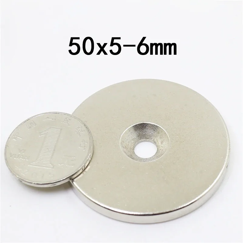 

1PCS N35 Super Strong Round Neodymium Countersunk Ring Magnets 50mm x 5mm Hole: 6mm Rare Earth Neodymium ma
