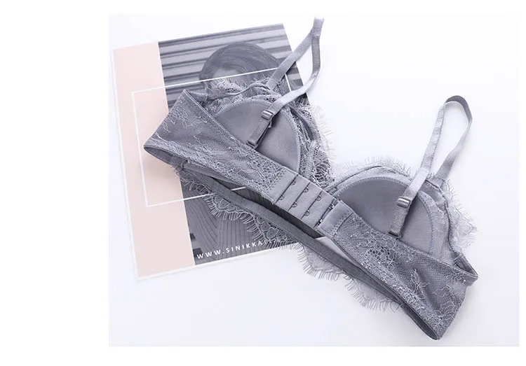 CINOON New Lace Lingerie Hollow out Brassiere Luxury intimates French Lace Bra Set Wire Free Women Underwear Sets Push Up Bras (16)