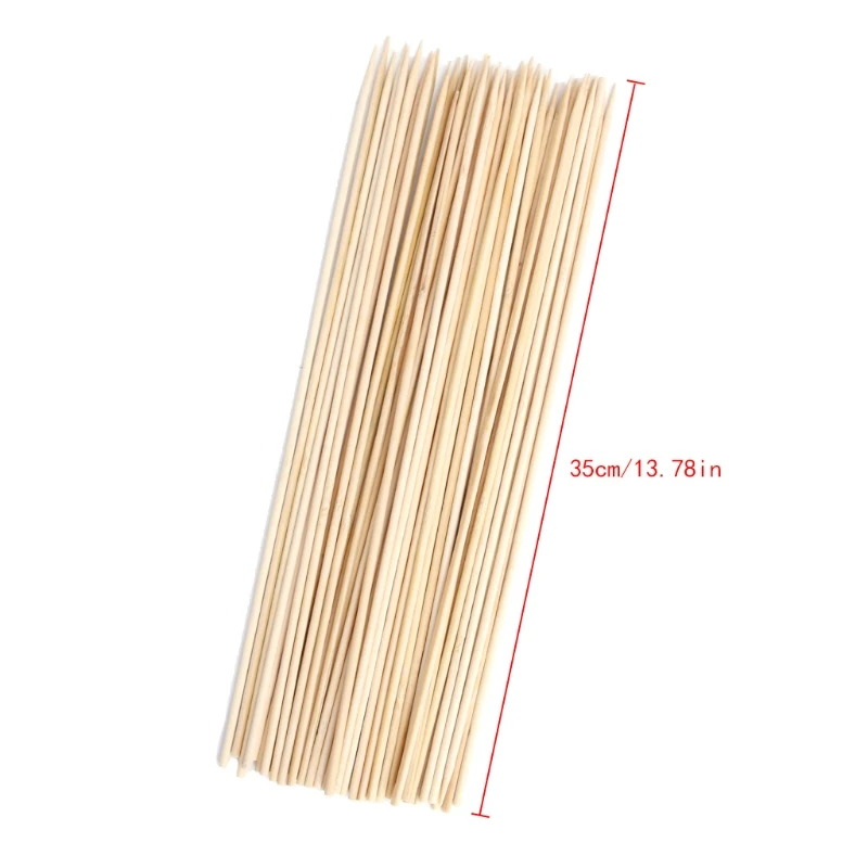 

50Pcs/Bag Long Bamboo Skewers Wooden Sticks BBQ Barbecue Shish Kabob Fondue Grill