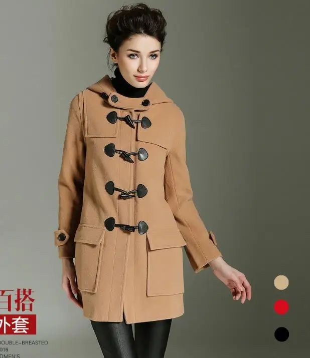BURDULLY женское осеннее зимнее теплое шерстяное кашемировое пальто куртки длинное пончо пальто Высокое качество стеганое длинное пальто Manteau Femme - Цвет: Хаки