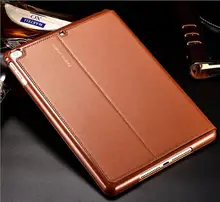 Nice real Premium genuine leather case for apple iPad 2017 2018 9.7 inch  air 1 2 cover turn on/off protective smart