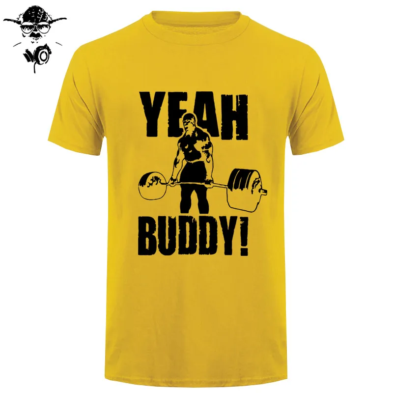 Мужская футболка да Бадди Ронни Коулман бодибилдинг Повседневная футболка с короткими рукавами одежда с круглым вырезом футболка из хлопка с принтом - Цвет: yellow black