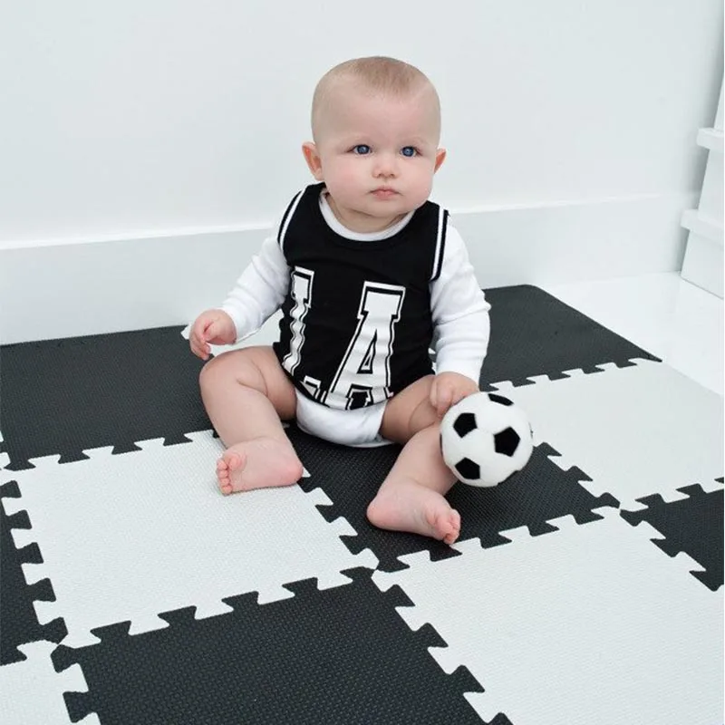 9 Pcs Baby Black White Play Mat Infant Kid Puzzle Eva Foam Material