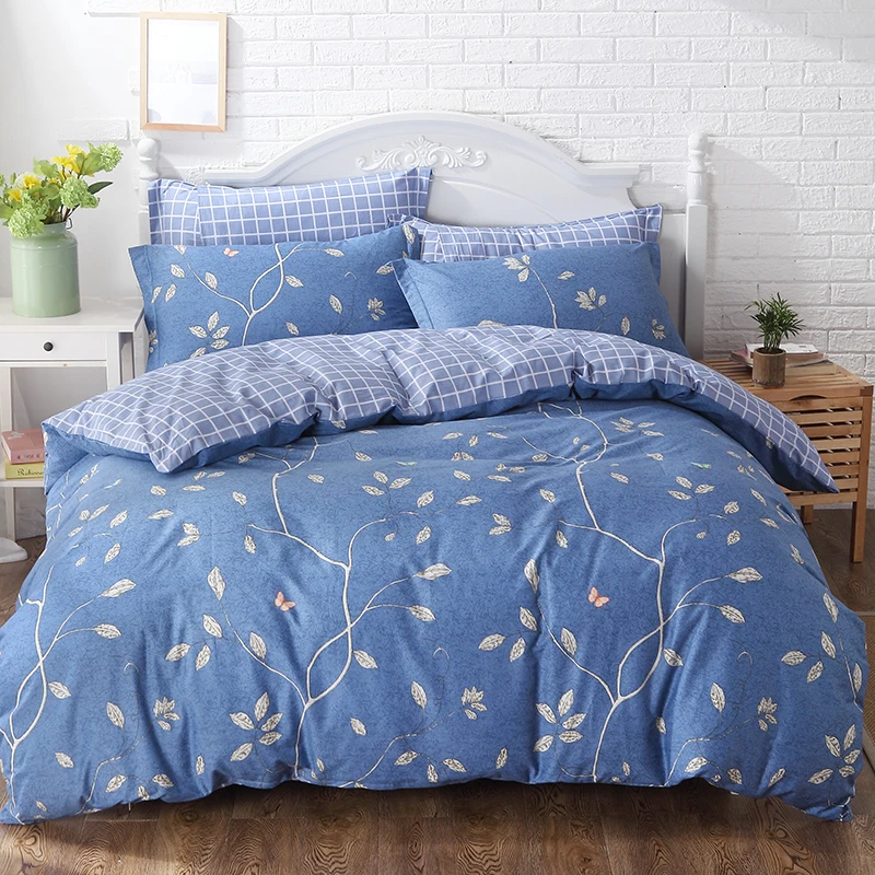 

2017 luxury mandala print blue bedlinens high quality 100%cotton fabric Queen/King size duvet cover set bedding set