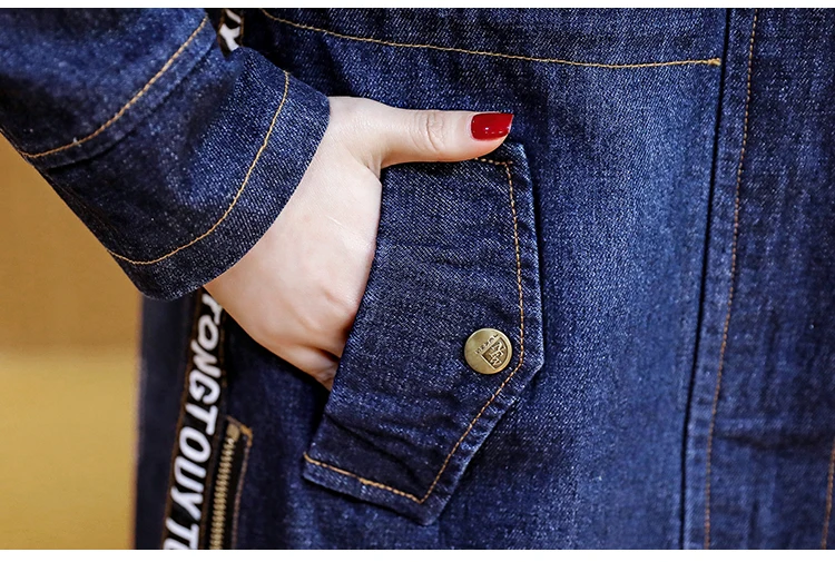 Весенне-осенняя женская джинсовая ветровка, новая модная одежда с капюшоном для девочек, приталенные повседневные топы размера плюс, ковбойский плащ V734