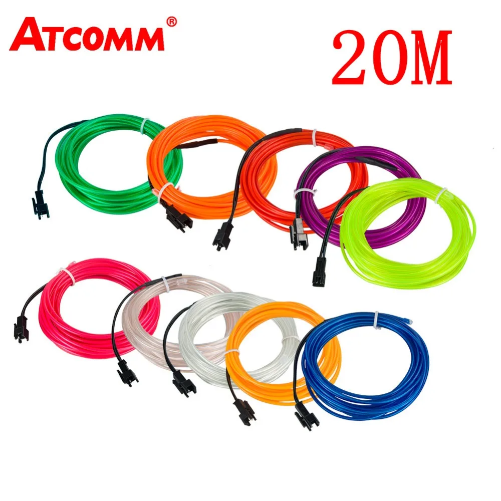Декоративный неоновый светильник ATcomm для салона автомобиля 20 метров RGB