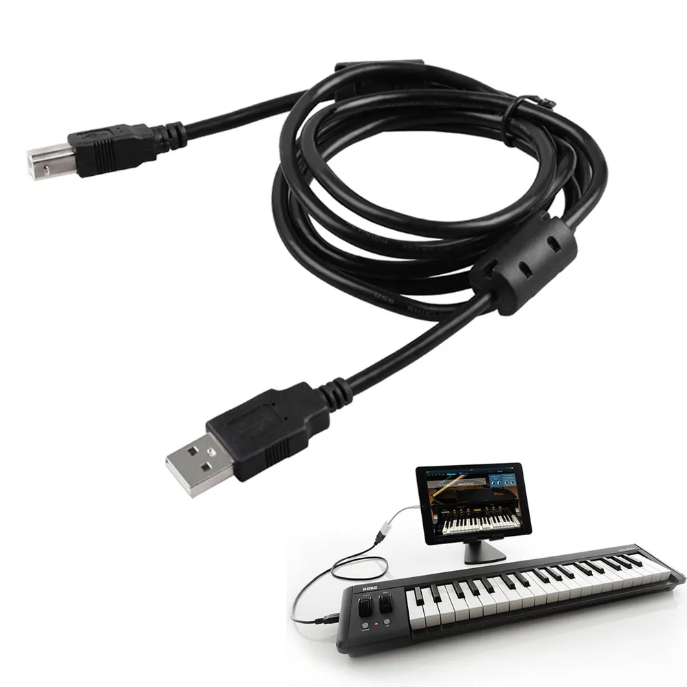 Высокое качество черная музыкальная клавиатура Разъемы USB 2,0 кабель посеребренный подходит для Korg microKEY TRITON MIDI контроллер