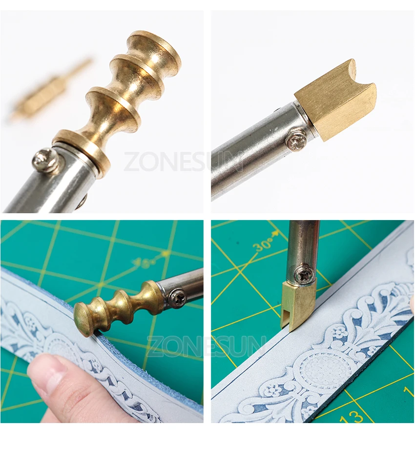 ZONESUN 10 шт. одинарная линия 1-8 мм кожаный край для герметизации DIY инструмент латунный паяльник край маркировка кожевенное ремесло