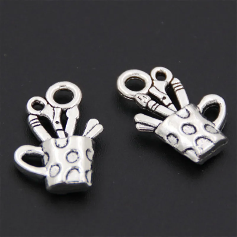 

10pcs Antique Silver Pen Container Pencontainer Charms Pendants Alloy Jewelry Making DIY School Jewelry Finding A2554