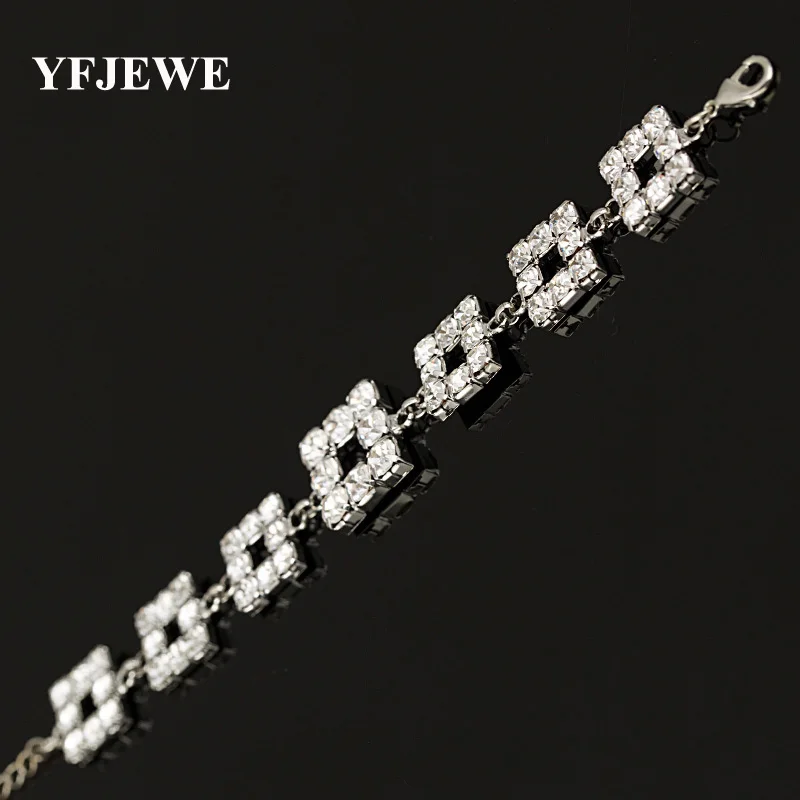 

YFJEWE New Fashion Bracelets for Women Silver Plated Element Austrian Crystal Bracelet Wedding Engagement Jewelry #B094