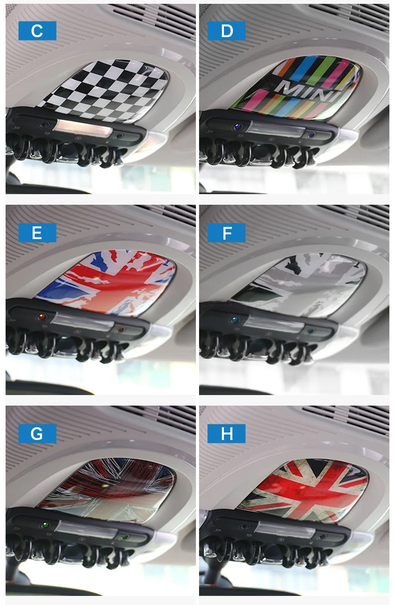3D Car Interior Roof Reading Light Stickers Covers for Mini Cooper F56 F55 F54 F60 Countryman Accessories Car Styling (3)