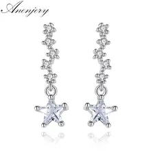 Anenjery, новинка, массивное ювелирное изделие для ушей, 925 пробы, серебро, Большая Медведица, звезда, циркониевые серьги-гвоздики для женщин, brincos S-E254