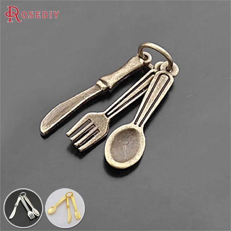 

(26925)20 Sets Full Height 28MM Zinc Alloy Combination Charms Knife Fork Spoon Charms Diy Jewelry Findings Accessories wholesale