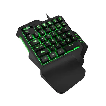 

G30 Wired Gaming RGB LED Backlit SB Game Keyboard Membrane Keypad for LOL One-handed Keys/CFwith Backlight 56#