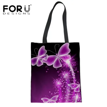 

FORUDESIGNS Animal Butterflies Teen Girls Summer Beach Bag Casual Large Shoulder Shopping Tote Bags for Ladies Canvas Handbags