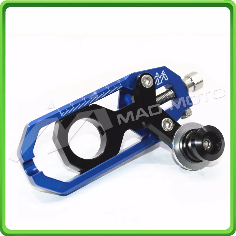 Aluminum motorcycle Chain Tensioner Adjuster with spool fit for YAMAHA R1 YZF R1 2004 2005 YZF-R1 04 05 blue&black (5)