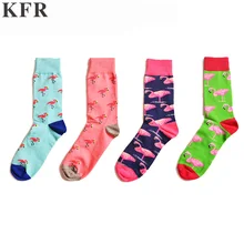 Фламинго парные носки забавные удобные носки из хлопка Европейский США скейтборд хип хоп Уличная команда Harajuku искусство модные короткие носки