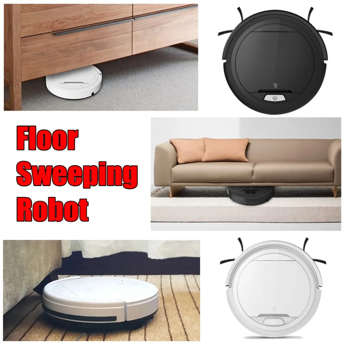 

Mini Wireless Aspirador 7.5cm Height Clean Robot Full automatic floor sweeping robot with 2 Side Brush and Big Suction Power